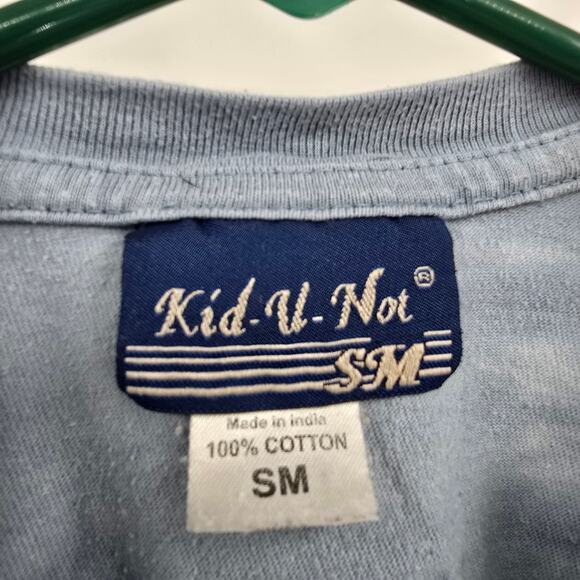 Kid U Not Vintage Youth‎ Tie Dye Wolf Graphic Black Lake T-Shirt Blue Size Small - Picture 4 of 6